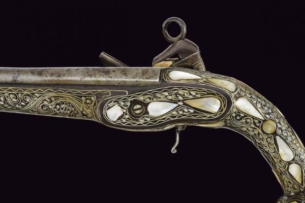 Pistola a pietra focaia  - Asta La Collezione di Armi Antiche di un Gentiluomo Californiano - Associazione Nazionale - Case d'Asta italiane