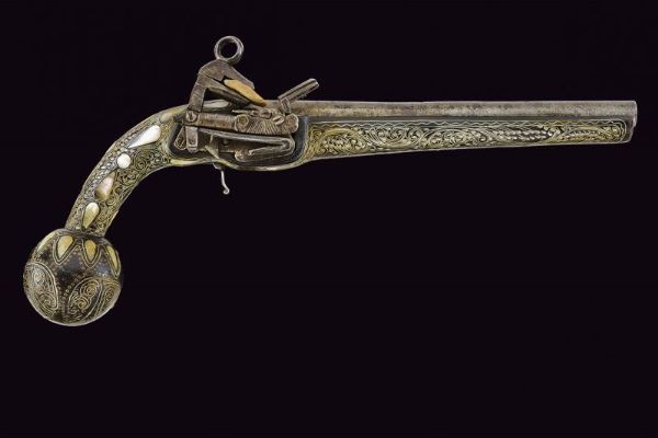 Pistola a pietra focaia  - Asta La Collezione di Armi Antiche di un Gentiluomo Californiano - Associazione Nazionale - Case d'Asta italiane