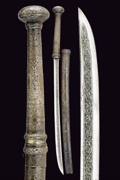 Bel dha in argento  - Asta La Collezione di Armi Antiche di un Gentiluomo Californiano - Associazione Nazionale - Case d'Asta italiane