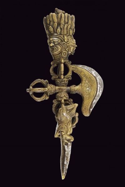 Interessante phurbu con kartika  - Asta La Collezione di Armi Antiche di un Gentiluomo Californiano - Associazione Nazionale - Case d'Asta italiane