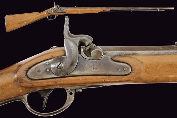 Fucile a luminello convertito ad uso civile  - Asta La Collezione di Armi Antiche di un Gentiluomo Californiano - Associazione Nazionale - Case d'Asta italiane