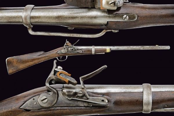 Fucile composito a pietra focaia  - Asta La Collezione di Armi Antiche di un Gentiluomo Californiano - Associazione Nazionale - Case d'Asta italiane