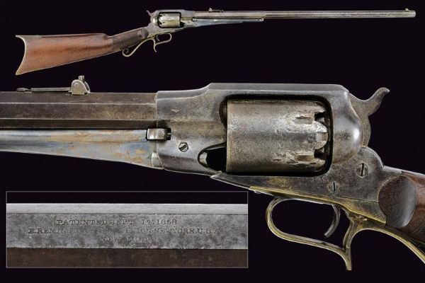 Remington revolving percussion rifle  - Asta La Collezione di Armi Antiche di un Gentiluomo Californiano - Associazione Nazionale - Case d'Asta italiane
