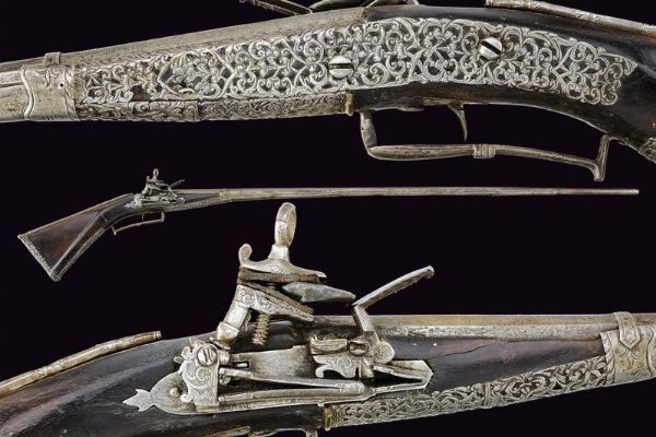 Bel fucile a pietra focaia di Barbuti  - Asta La Collezione di Armi Antiche di un Gentiluomo Californiano - Associazione Nazionale - Case d'Asta italiane