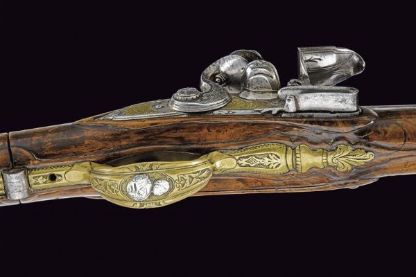 Bellissimo scavezzo a pietra focaia del maestro A. L.  - Asta La Collezione di Armi Antiche di un Gentiluomo Californiano - Associazione Nazionale - Case d'Asta italiane