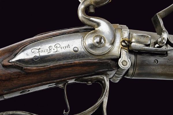 Rarissimo fucile a pietra focaia a retrocarica di Jacob Perret  - Asta La Collezione di Armi Antiche di un Gentiluomo Californiano - Associazione Nazionale - Case d'Asta italiane