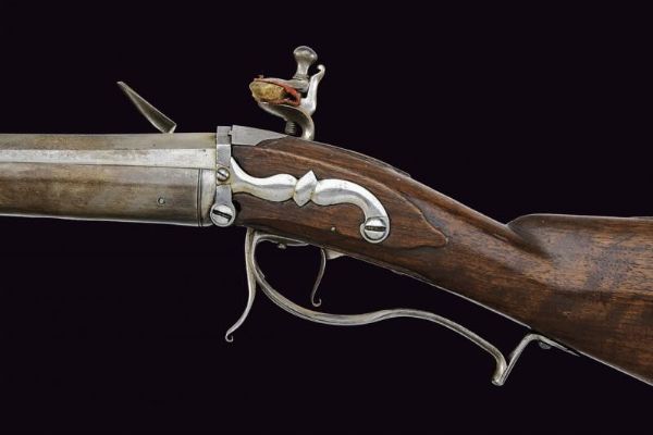 Rarissimo fucile a pietra focaia a retrocarica di Jacob Perret  - Asta La Collezione di Armi Antiche di un Gentiluomo Californiano - Associazione Nazionale - Case d'Asta italiane