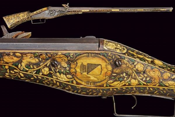 Importante moschetto a ruota di propriet nobile  - Asta La Collezione di Armi Antiche di un Gentiluomo Californiano - Associazione Nazionale - Case d'Asta italiane