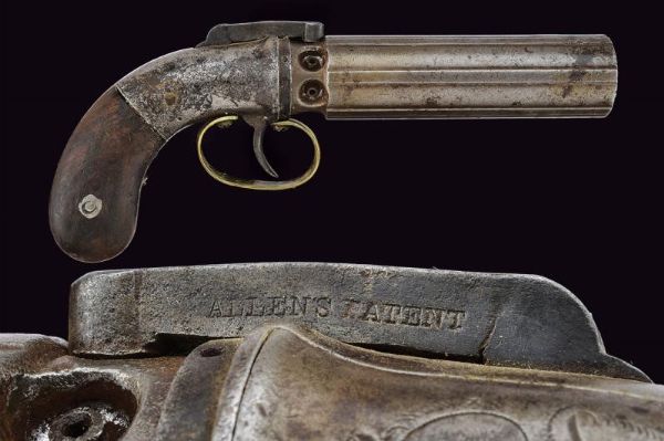 Pepperbox revolver a luminello di Allen & Thurber  - Asta La Collezione di Armi Antiche di un Gentiluomo Californiano - Associazione Nazionale - Case d'Asta italiane