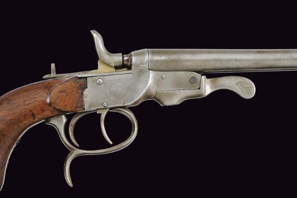 Pistola a percussione centrale a due canne  - Asta La Collezione di Armi Antiche di un Gentiluomo Californiano - Associazione Nazionale - Case d'Asta italiane