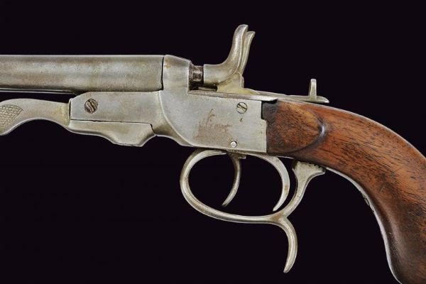 Pistola a percussione centrale a due canne  - Asta La Collezione di Armi Antiche di un Gentiluomo Californiano - Associazione Nazionale - Case d'Asta italiane