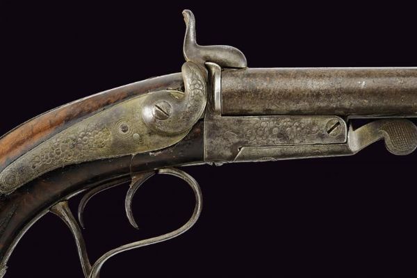 Pistola a spillo a due canne  - Asta La Collezione di Armi Antiche di un Gentiluomo Californiano - Associazione Nazionale - Case d'Asta italiane