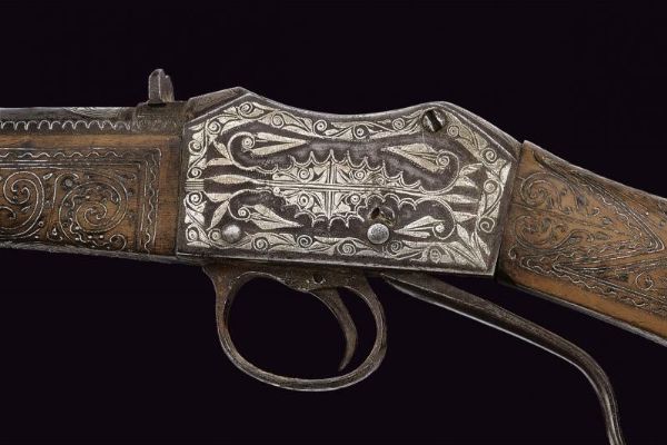 Interessante carabina corta tipo Martini con decorazioni in argento  - Asta La Collezione di Armi Antiche di un Gentiluomo Californiano - Associazione Nazionale - Case d'Asta italiane