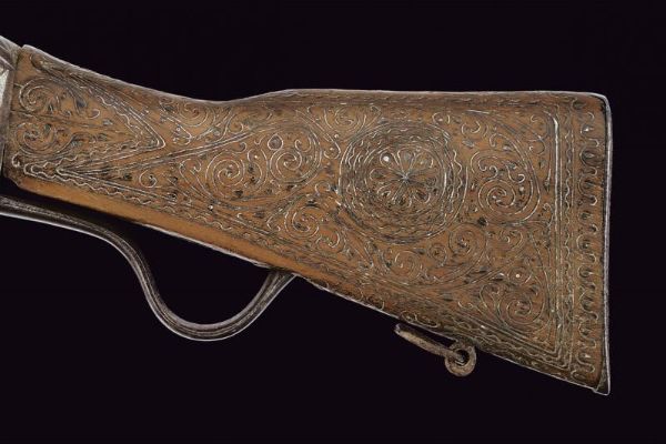 Interessante carabina corta tipo Martini con decorazioni in argento  - Asta La Collezione di Armi Antiche di un Gentiluomo Californiano - Associazione Nazionale - Case d'Asta italiane