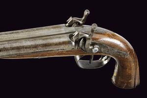 Pistola a luminello a due canne  - Asta La Collezione di Armi Antiche di un Gentiluomo Californiano - Associazione Nazionale - Case d'Asta italiane