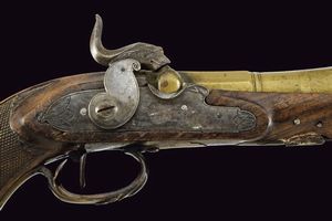 Pistola a luminello con canna a tromboncino  - Asta La Collezione di Armi Antiche di un Gentiluomo Californiano - Associazione Nazionale - Case d'Asta italiane