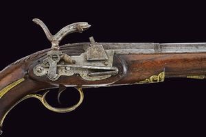 Pistola alla micheletta a luminello da viaggio  - Asta La Collezione di Armi Antiche di un Gentiluomo Californiano - Associazione Nazionale - Case d'Asta italiane