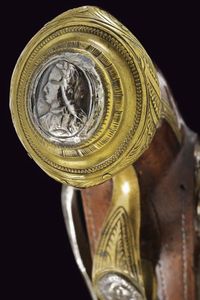 Pistola alla micheletta a luminello da viaggio  - Asta La Collezione di Armi Antiche di un Gentiluomo Californiano - Associazione Nazionale - Case d'Asta italiane