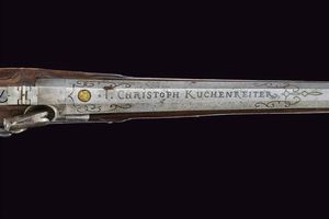 Pistola ridotta a luminello di Christof Kuchenreuther  - Asta La Collezione di Armi Antiche di un Gentiluomo Californiano - Associazione Nazionale - Case d'Asta italiane