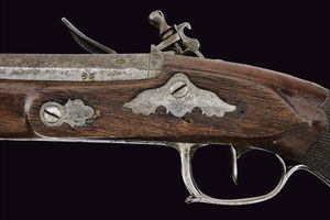 Pistola da ufficiale a pietra focaia  - Asta La Collezione di Armi Antiche di un Gentiluomo Californiano - Associazione Nazionale - Case d'Asta italiane