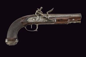 Pistola da ufficiale a pietra focaia  - Asta La Collezione di Armi Antiche di un Gentiluomo Californiano - Associazione Nazionale - Case d'Asta italiane