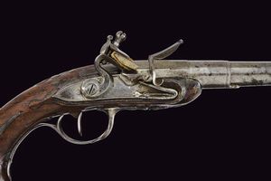 Pistola a pietra focaia a semi-retrocarica  - Asta La Collezione di Armi Antiche di un Gentiluomo Californiano - Associazione Nazionale - Case d'Asta italiane
