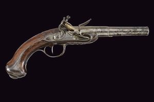 Pistola a pietra focaia a semi-retrocarica  - Asta La Collezione di Armi Antiche di un Gentiluomo Californiano - Associazione Nazionale - Case d'Asta italiane