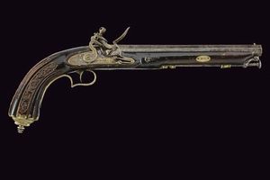 Bella pistola a pietra focaia di Laport Irmaos  - Asta La Collezione di Armi Antiche di un Gentiluomo Californiano - Associazione Nazionale - Case d'Asta italiane