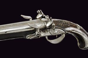 Pistola a pietra focaia a due canne di Bertrans  - Asta La Collezione di Armi Antiche di un Gentiluomo Californiano - Associazione Nazionale - Case d'Asta italiane