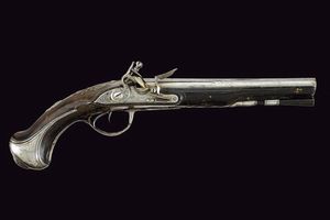 Pistola a pietra focaia a due canne di Bertrans  - Asta La Collezione di Armi Antiche di un Gentiluomo Californiano - Associazione Nazionale - Case d'Asta italiane