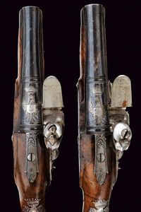 Interessante e raro paio di pistole a pietra focaia da viaggio per il mercato Polacco  - Asta La Collezione di Armi Antiche di un Gentiluomo Californiano - Associazione Nazionale - Case d'Asta italiane