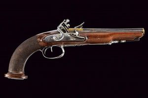 Bella pistola a pietra focaia a due canne  - Asta La Collezione di Armi Antiche di un Gentiluomo Californiano - Associazione Nazionale - Case d'Asta italiane