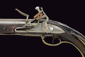 Rara pistola a pietra focaia da mancino  - Asta La Collezione di Armi Antiche di un Gentiluomo Californiano - Associazione Nazionale - Case d'Asta italiane