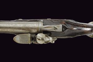 Rara pistola a pietra focaia da mancino  - Asta La Collezione di Armi Antiche di un Gentiluomo Californiano - Associazione Nazionale - Case d'Asta italiane