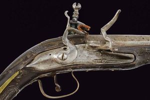 Pistola a pietra focaia  - Asta La Collezione di Armi Antiche di un Gentiluomo Californiano - Associazione Nazionale - Case d'Asta italiane