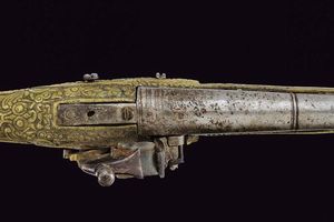 Pistola a pietra focaia alla micheletta  - Asta La Collezione di Armi Antiche di un Gentiluomo Californiano - Associazione Nazionale - Case d'Asta italiane