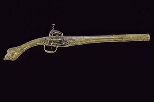 Pistola a pietra focaia alla micheletta  - Asta La Collezione di Armi Antiche di un Gentiluomo Californiano - Associazione Nazionale - Case d'Asta italiane