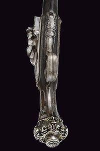 Bellissima pistola a pietra focaia in stile Ali Pasha con fornimenti in argento  - Asta La Collezione di Armi Antiche di un Gentiluomo Californiano - Associazione Nazionale - Case d'Asta italiane