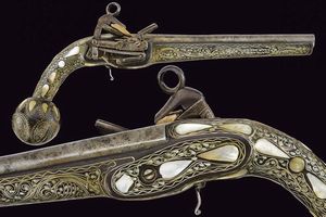 Pistola a pietra focaia  - Asta La Collezione di Armi Antiche di un Gentiluomo Californiano - Associazione Nazionale - Case d'Asta italiane