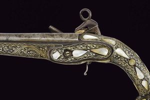 Pistola a pietra focaia  - Asta La Collezione di Armi Antiche di un Gentiluomo Californiano - Associazione Nazionale - Case d'Asta italiane