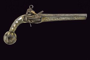 Pistola a pietra focaia  - Asta La Collezione di Armi Antiche di un Gentiluomo Californiano - Associazione Nazionale - Case d'Asta italiane