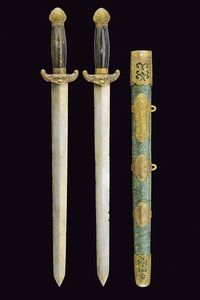 Spada corta doppia (Jian)  - Asta La Collezione di Armi Antiche di un Gentiluomo Californiano - Associazione Nazionale - Case d'Asta italiane