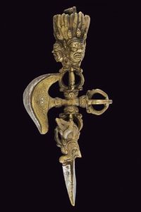 Interessante phurbu con kartika  - Asta La Collezione di Armi Antiche di un Gentiluomo Californiano - Associazione Nazionale - Case d'Asta italiane