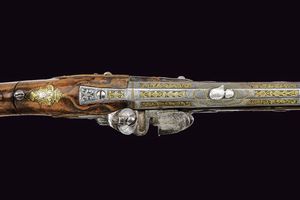 Bellissimo scavezzo a pietra focaia del maestro A. L.  - Asta La Collezione di Armi Antiche di un Gentiluomo Californiano - Associazione Nazionale - Case d'Asta italiane