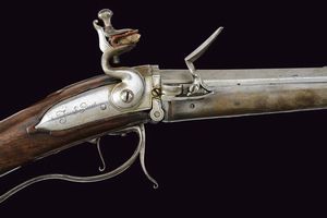 Rarissimo fucile a pietra focaia a retrocarica di Jacob Perret  - Asta La Collezione di Armi Antiche di un Gentiluomo Californiano - Associazione Nazionale - Case d'Asta italiane