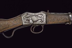 Interessante carabina corta tipo Martini con decorazioni in argento  - Asta La Collezione di Armi Antiche di un Gentiluomo Californiano - Associazione Nazionale - Case d'Asta italiane