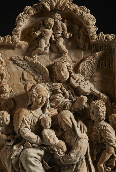 MANIFATTURA DELL'ITALIA MERIDIONALE DEL XVIII SECOLO : Rilievo in terracotta raffigurante la Vergine con il Bambino e Sant'Anna, tra angeli musicanti e cherubini  - Asta Asta 502 | ARTE ANTICA E DEL XIX SECOLO Online - Associazione Nazionale - Case d'Asta italiane