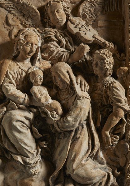MANIFATTURA DELL'ITALIA MERIDIONALE DEL XVIII SECOLO : Rilievo in terracotta raffigurante la Vergine con il Bambino e Sant'Anna, tra angeli musicanti e cherubini  - Asta Asta 502 | ARTE ANTICA E DEL XIX SECOLO Online - Associazione Nazionale - Case d'Asta italiane