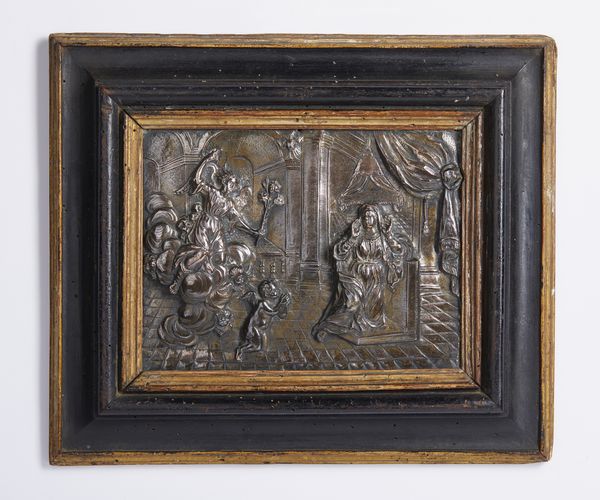 MANIFATTURA DEL XVIII-XIX SECOLO : Bassorilievo in lamina argentata raffigurante l'Annunciazione  - Asta Asta 502 | ARTE ANTICA E DEL XIX SECOLO Online - Associazione Nazionale - Case d'Asta italiane