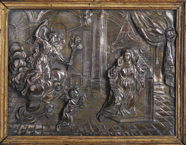 MANIFATTURA DEL XVIII-XIX SECOLO : Bassorilievo in lamina argentata raffigurante l'Annunciazione  - Asta Asta 502 | ARTE ANTICA E DEL XIX SECOLO Online - Associazione Nazionale - Case d'Asta italiane